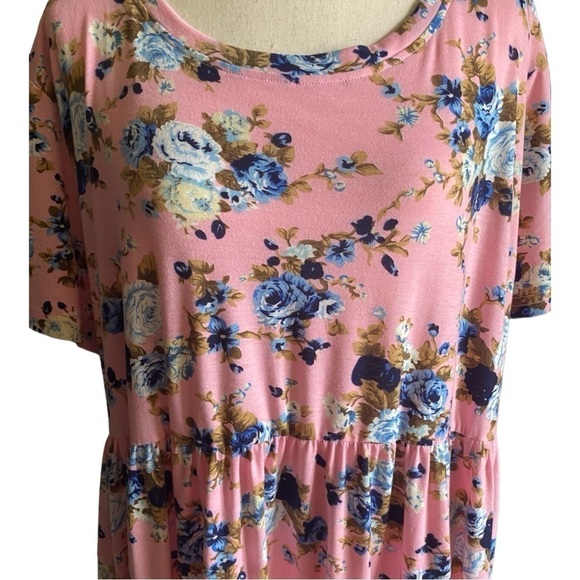 NWOT-JAMBY STYLES-PINK FLORAL DRESS-SIZE 3x - Picture 2 of 7